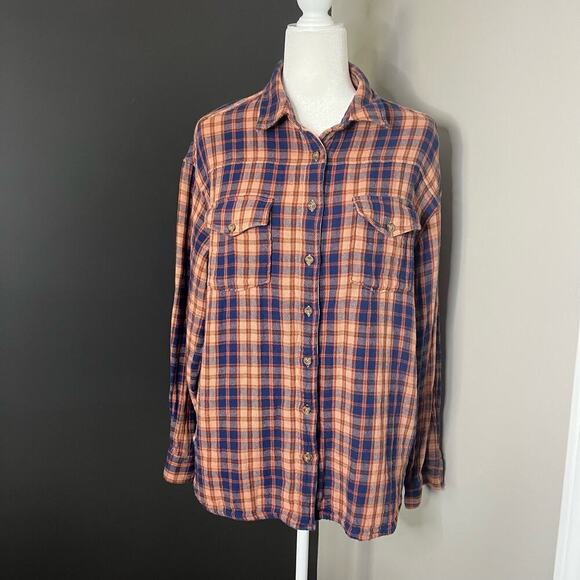 Cleo + Wolf Woman's Breezy Springs Plaid Print Flannel Shirt- Size M - Picture 1 of 13